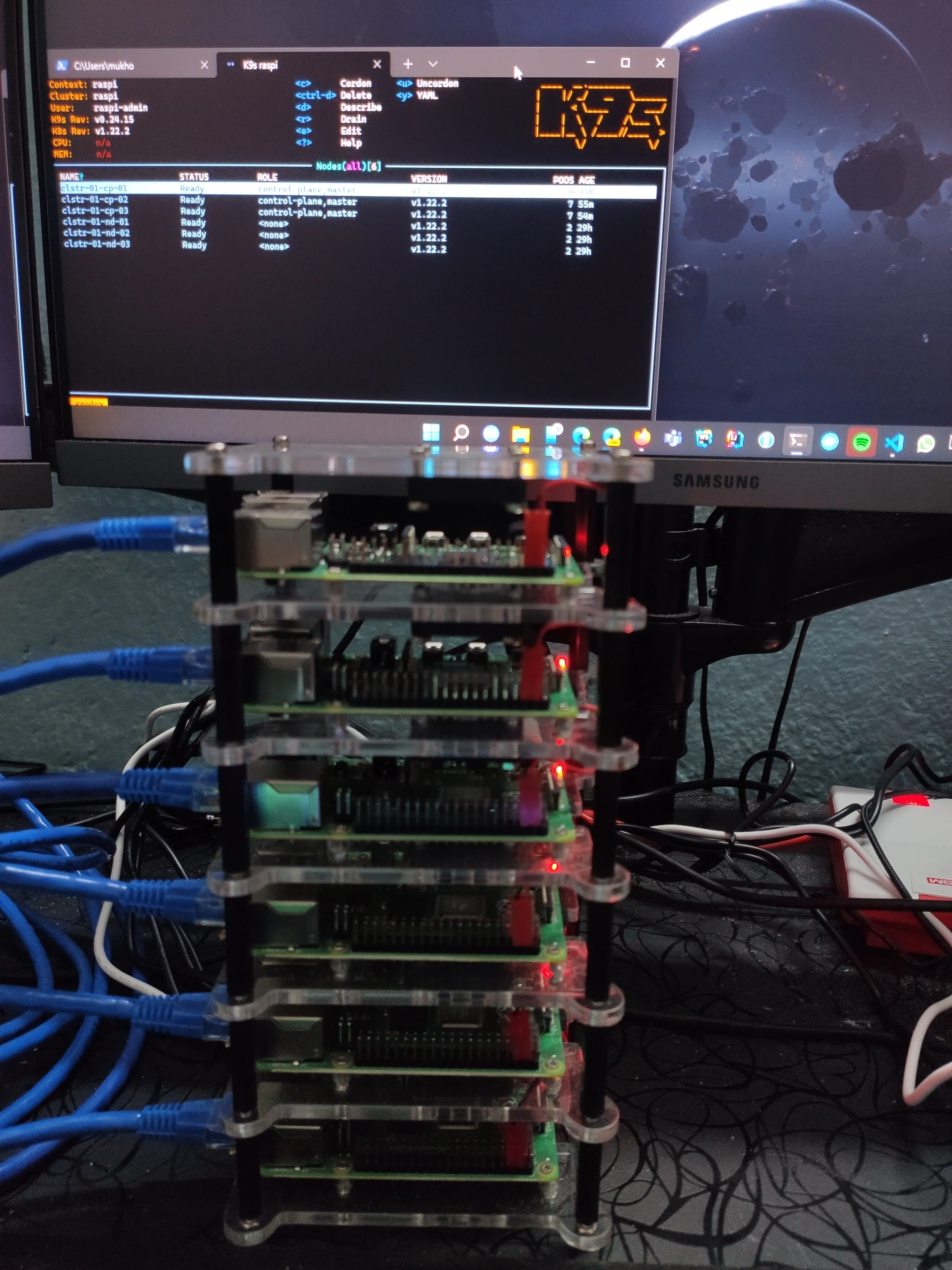 The pi cluster in its glory