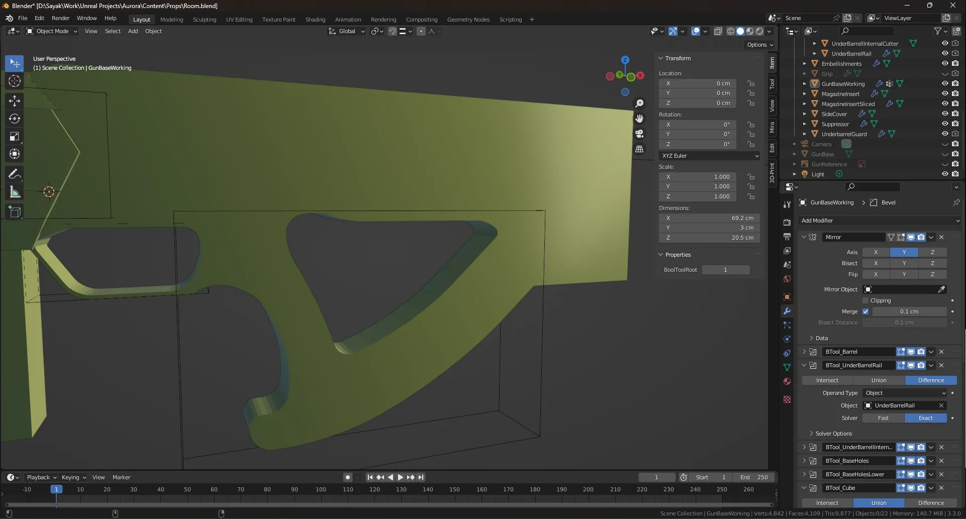 The edges cut with a boolean cutter can’t be given weights without applying the boolean