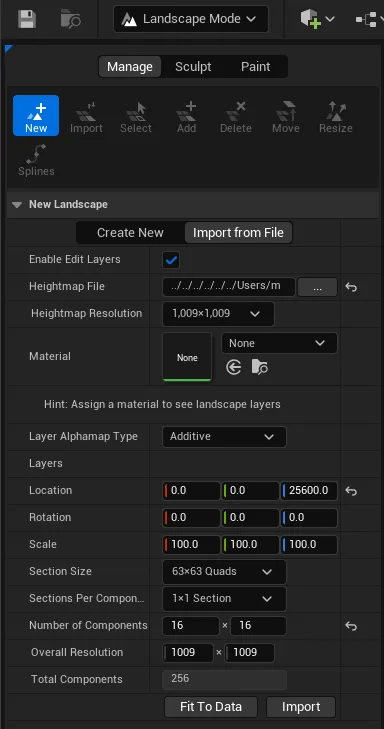 Import options in Unreal Engine 5